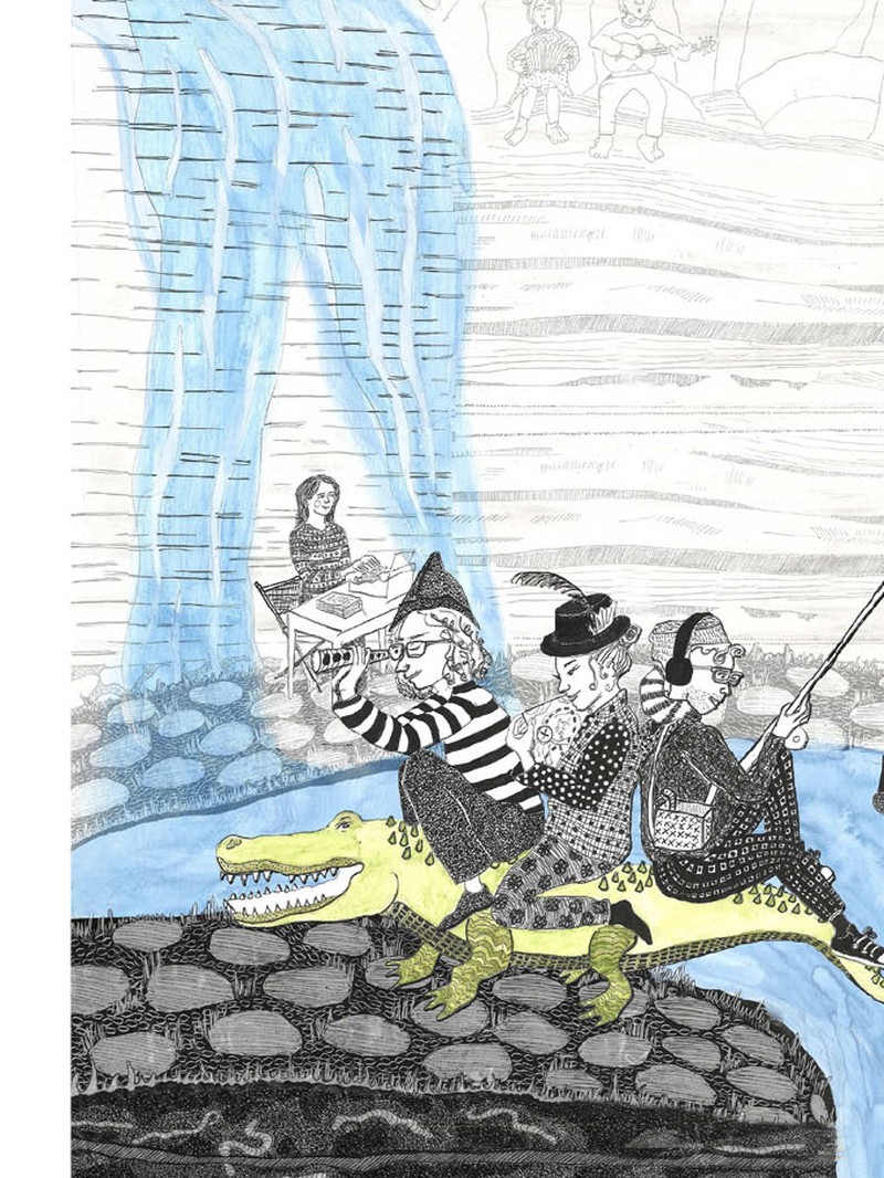 Ink-and-watercolor narrative illustration